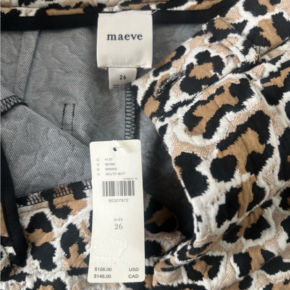 NWT Maeve The Ettie Colette high-rise crop leopard-print wide-leg pant - Picture 3 of 5